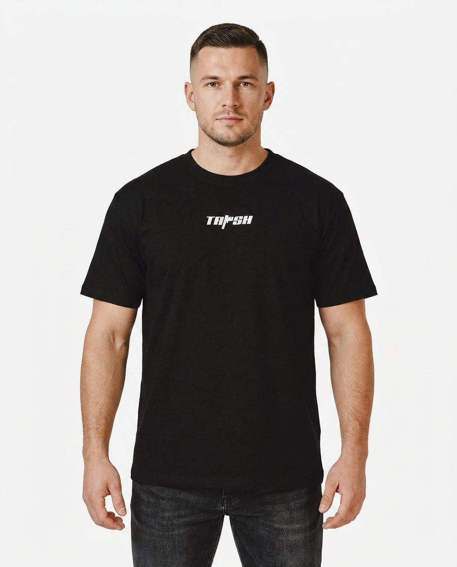 TAPSH Logo Tee — Schwarzes Oversized T-Shirt mit TAPSH Wordmark